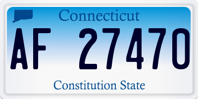 CT license plate AF27470