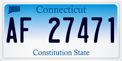 CT license plate AF27471