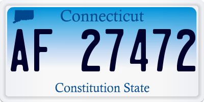 CT license plate AF27472