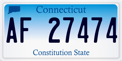 CT license plate AF27474