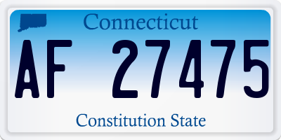 CT license plate AF27475