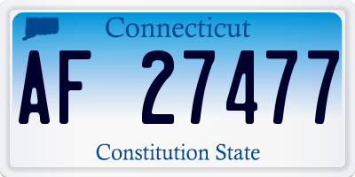 CT license plate AF27477