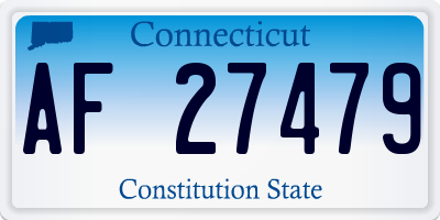 CT license plate AF27479