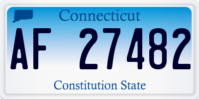CT license plate AF27482