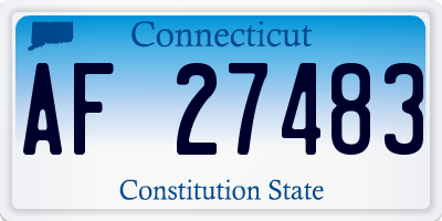 CT license plate AF27483
