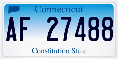 CT license plate AF27488