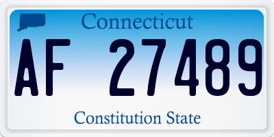 CT license plate AF27489