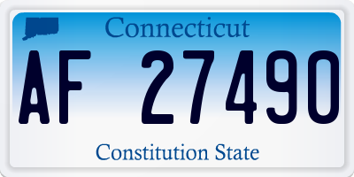 CT license plate AF27490