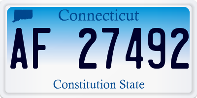 CT license plate AF27492