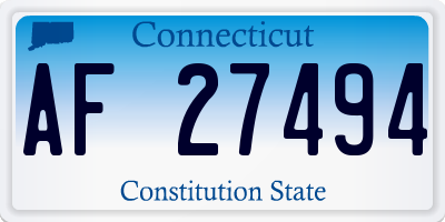 CT license plate AF27494