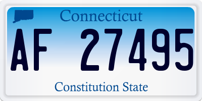 CT license plate AF27495