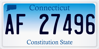 CT license plate AF27496