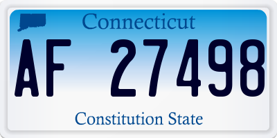 CT license plate AF27498