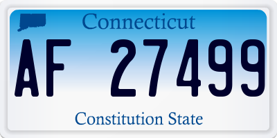 CT license plate AF27499