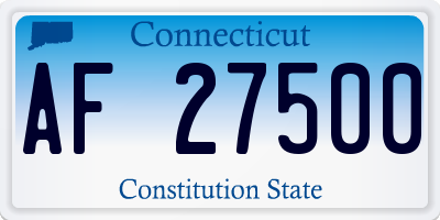 CT license plate AF27500