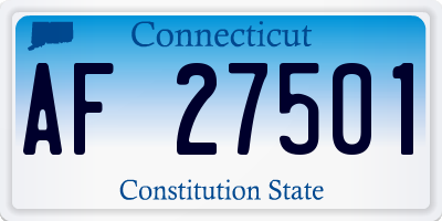 CT license plate AF27501