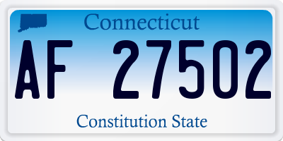 CT license plate AF27502
