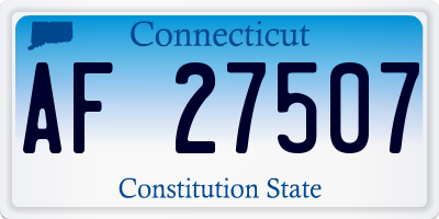 CT license plate AF27507