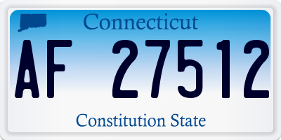 CT license plate AF27512
