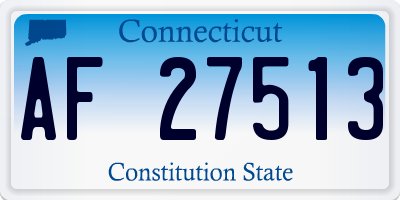 CT license plate AF27513