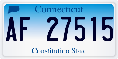 CT license plate AF27515
