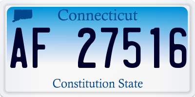 CT license plate AF27516