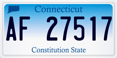 CT license plate AF27517
