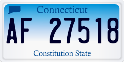 CT license plate AF27518