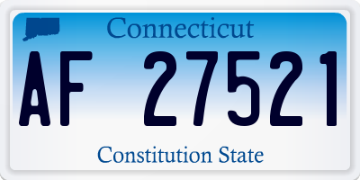 CT license plate AF27521