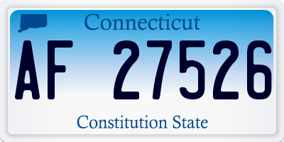 CT license plate AF27526