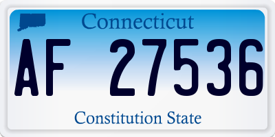 CT license plate AF27536