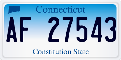 CT license plate AF27543