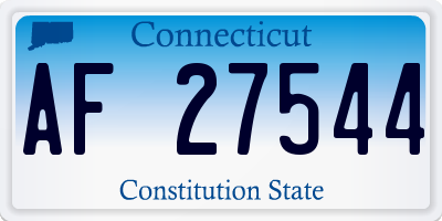 CT license plate AF27544