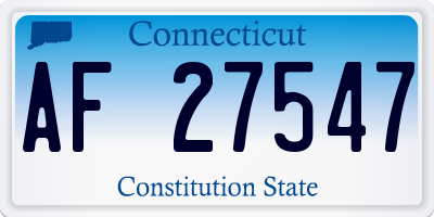 CT license plate AF27547