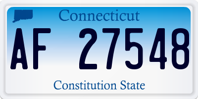 CT license plate AF27548