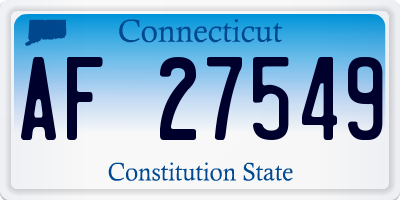 CT license plate AF27549