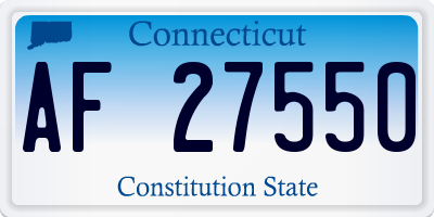 CT license plate AF27550