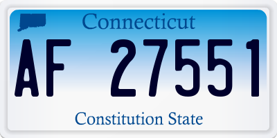 CT license plate AF27551