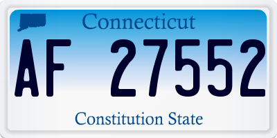 CT license plate AF27552