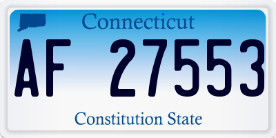 CT license plate AF27553