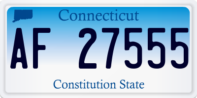 CT license plate AF27555