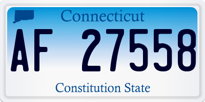 CT license plate AF27558