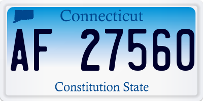CT license plate AF27560