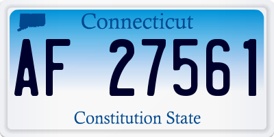 CT license plate AF27561
