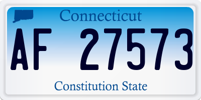 CT license plate AF27573