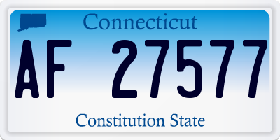 CT license plate AF27577