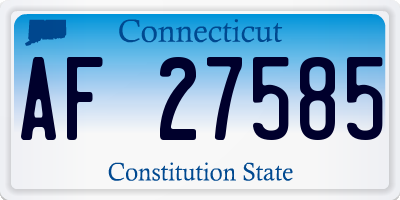 CT license plate AF27585