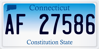 CT license plate AF27586