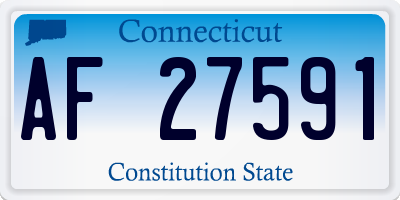 CT license plate AF27591