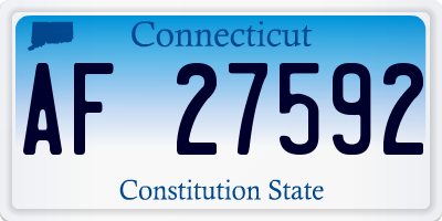 CT license plate AF27592